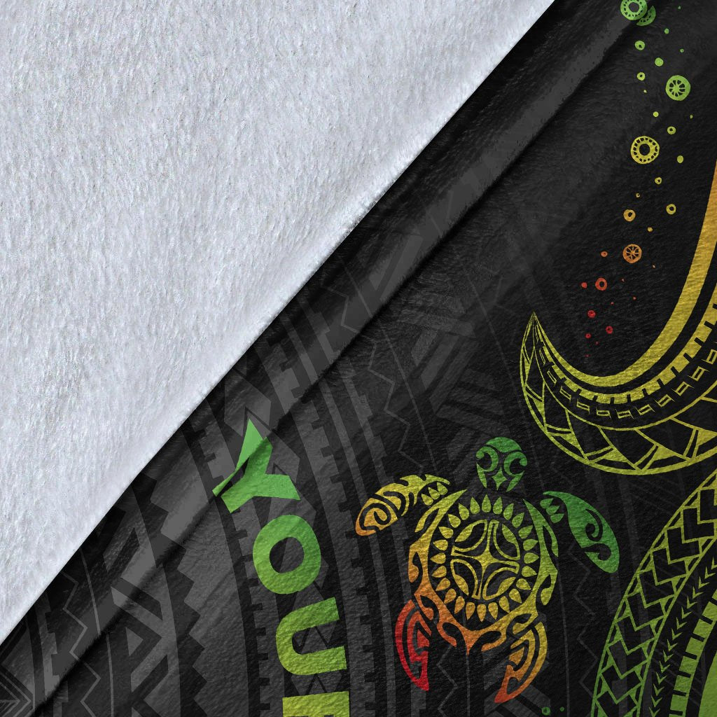 Polynesian Custom Personalised Premium Blanket - Reggae Turtle - Polynesian Pride