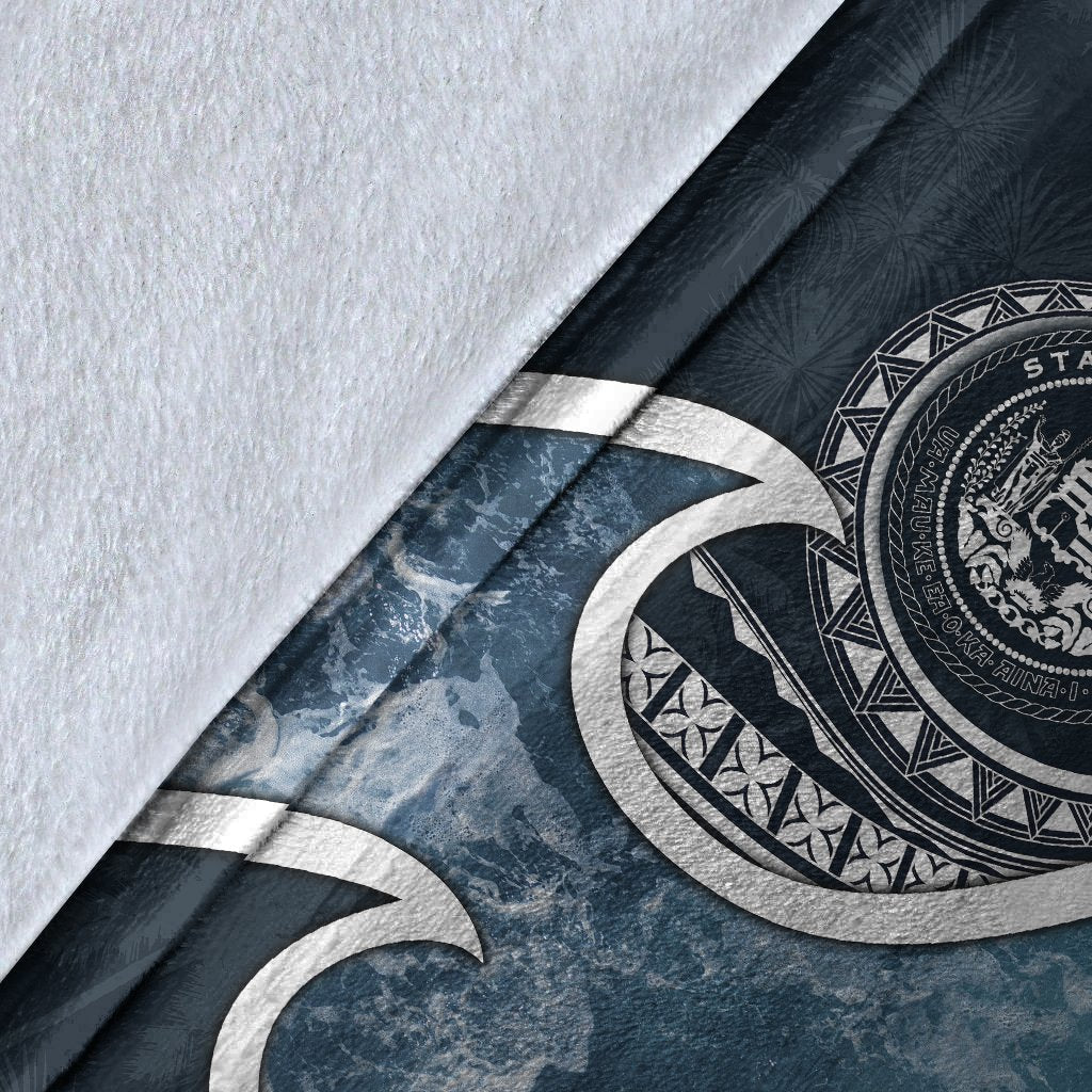Polynesian Hawaii Premium Blanket - Ocean Style (Coat of Arms) - Polynesian Pride