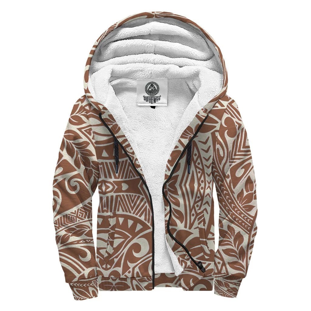 Brown Polynesian Sherpa Hoodie Brown - Polynesian Pride