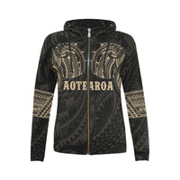 Aotearoa Maori Tattoo All Over Zip Hoodie Golden - Polynesian Pride