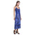 Polynesian V - Neck Open Fork Long Dress - Blue Palm - Polynesian Pride