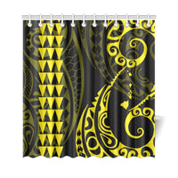 Hawaii Kakau Yellow Polynesian Shower Curtain - Polynesian Pride