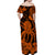 Hawaii Off Shoulder Long Dress Polynesia Orange Octopus LT13 - Polynesian Pride