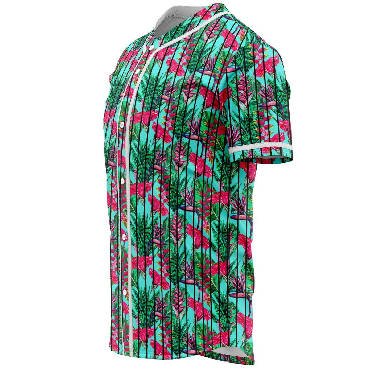 Tropical Strelitzia Blue Baseball Jersey - Polynesian Pride