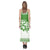 Polynesian V - Neck Open Fork Long Dress - Green Hibiscus - Polynesian Pride