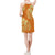 Polynesian Floral Sleeveless V Neck Dress - Orange Version - Polynesian Pride