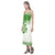 Polynesian V - Neck Open Fork Long Dress - Green Hibiscus Women Green - Polynesian Pride