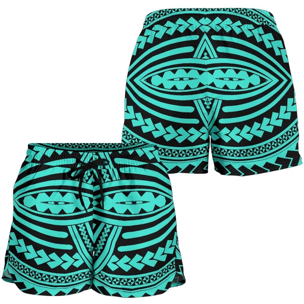 Polynesian Seamless Turquoise Women's Short Women Turquoise - Polynesian Pride