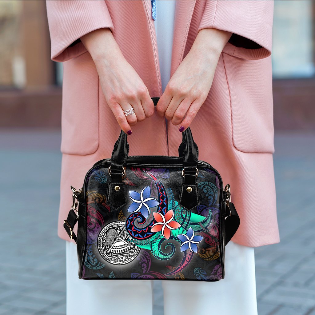 American Samoa Shoulder Handbag - Plumeria Flowers Style - Polynesian Pride