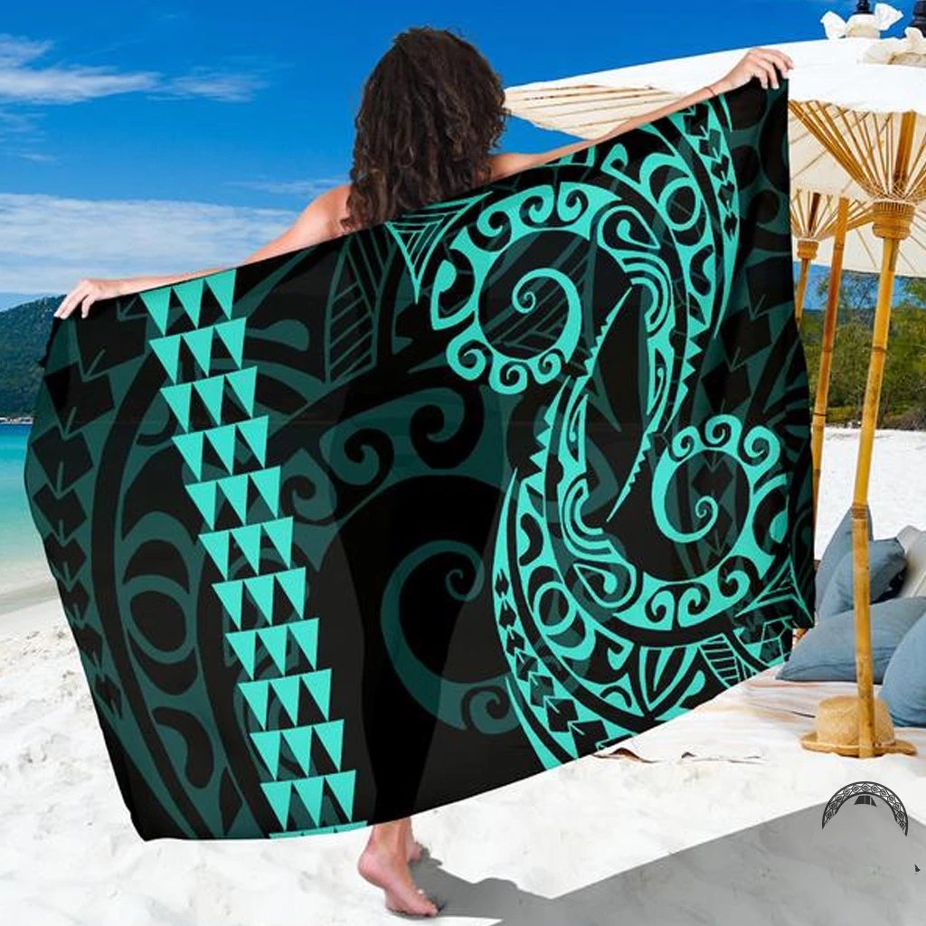 Polynesian Tribal Sarong Turquoise Sarong One Size Turquoise - Polynesian Pride