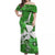 Wallis et Futuna Off Shoulder Long Dress Hammerhead Shark Green LT13 Long Dress Green - Polynesian Pride