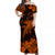 Hawaii Off Shoulder Long Dress Polynesia Orange Shark LT13 Women Orange - Polynesian Pride