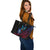 Guam Leather Tote - KingFisher Bird With Map - Polynesian Pride