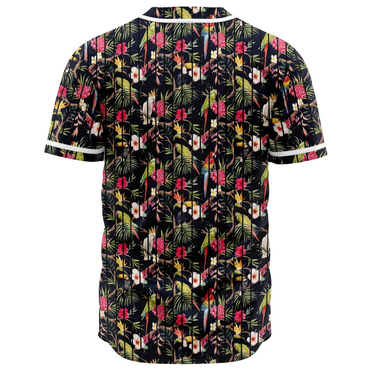 Tropical Hibiscus, Strelitzia Palm Leaves Baseball Jersey - Polynesian Pride