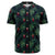 Tropical Monstera Leaf Green Baseball Jersey Black - Polynesian Pride