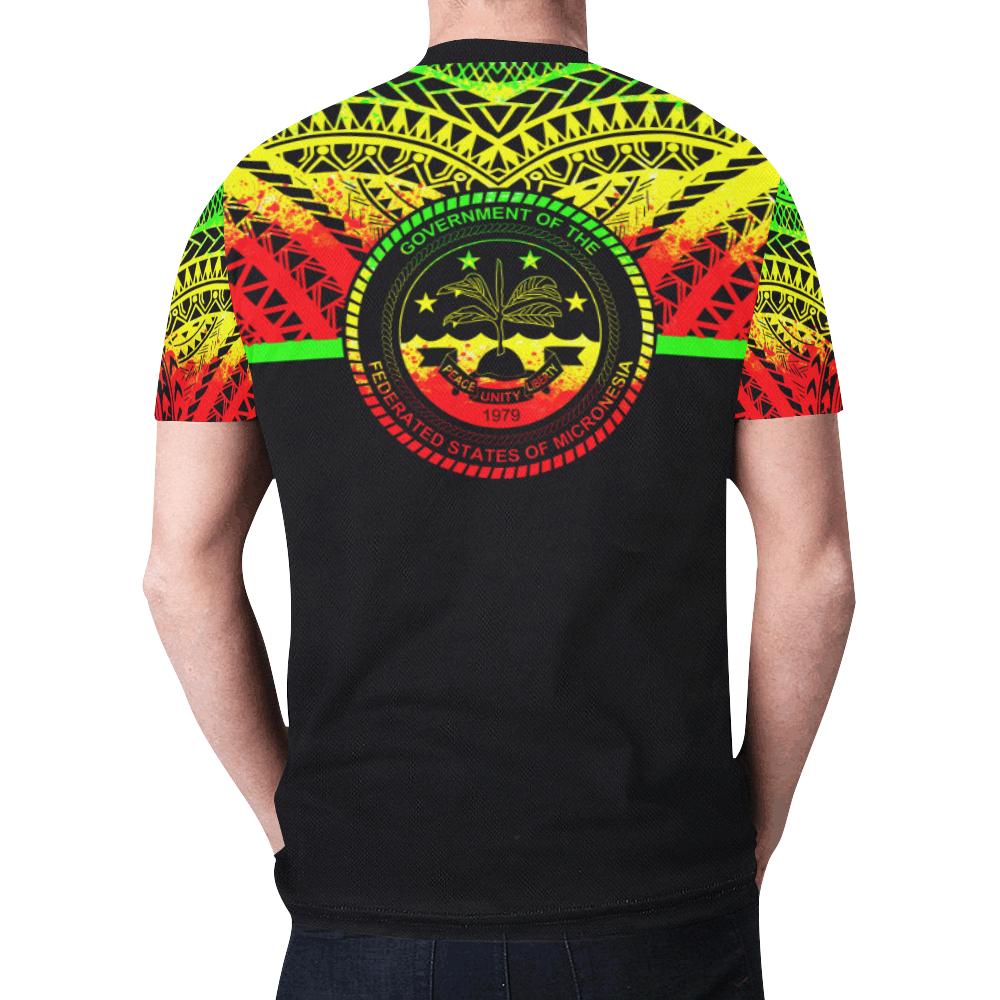 Chuuk States New All Over Print T Shirt Chuuk Love & F S M Seal Reggae Version - Polynesian Pride