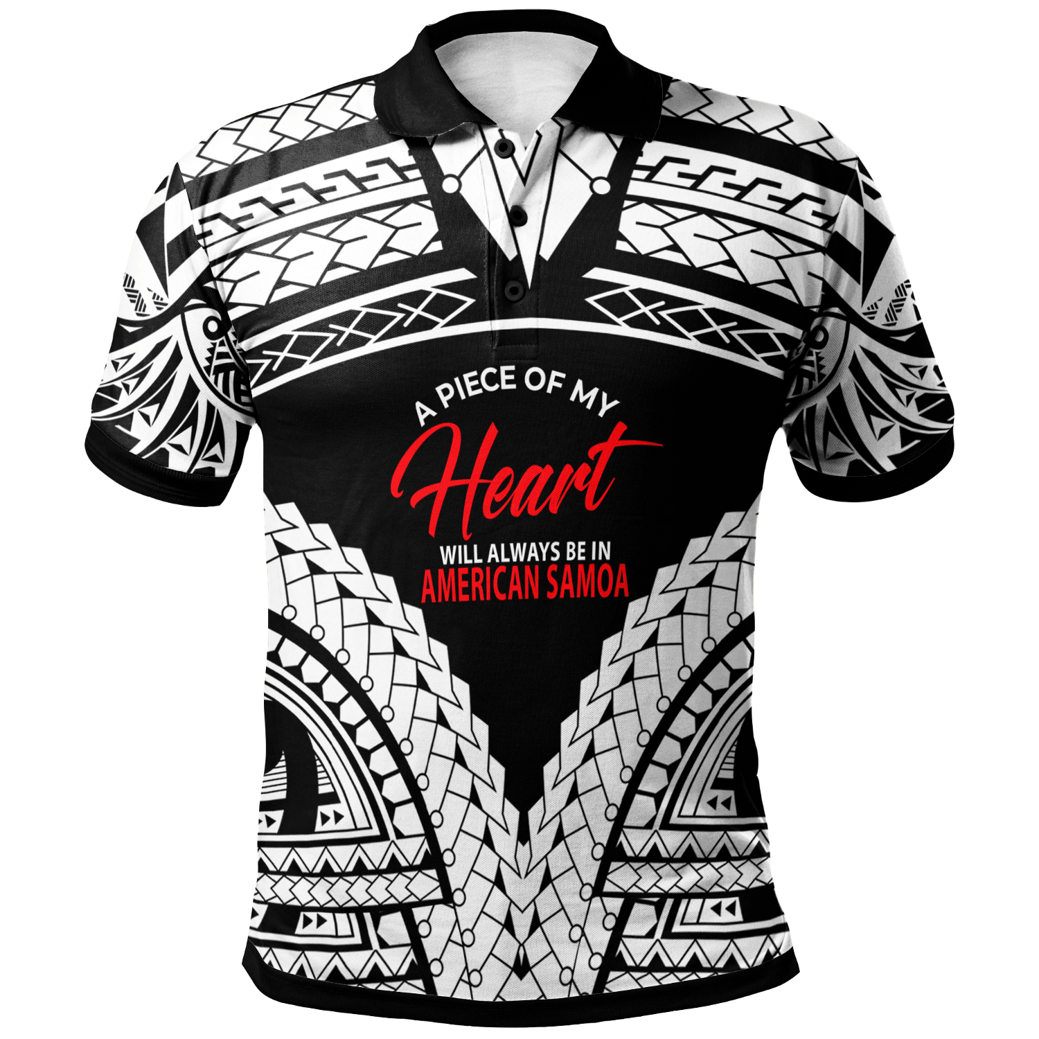 American Samoa Polo Shirt A Piece Of My Heart White Color Unisex White - Polynesian Pride