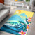 Hawaii Dolphin Plumeria Surfing Polynesian Area Rug - Muriel Style - AH - Polynesian Pride