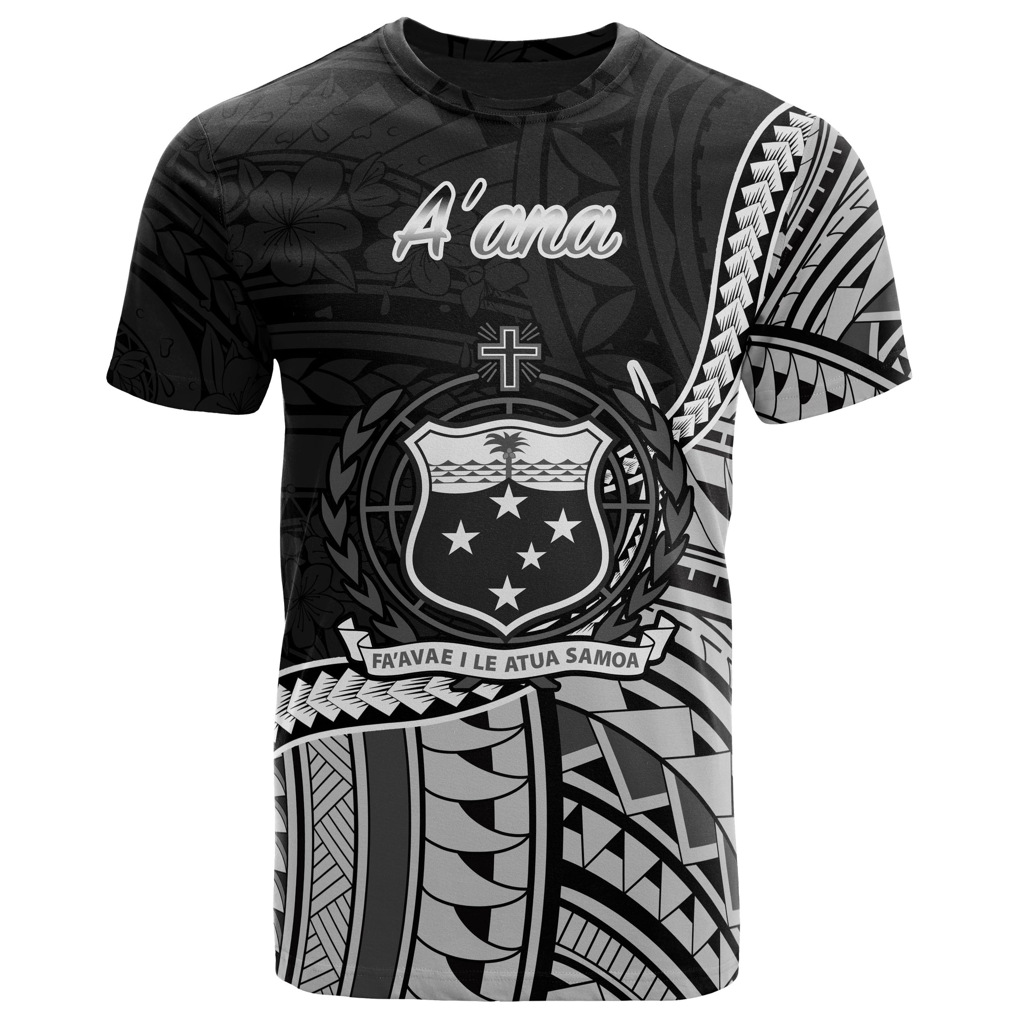 Samoa T Shirt Aana Polynesian Patterns Unisex Black - Polynesian Pride