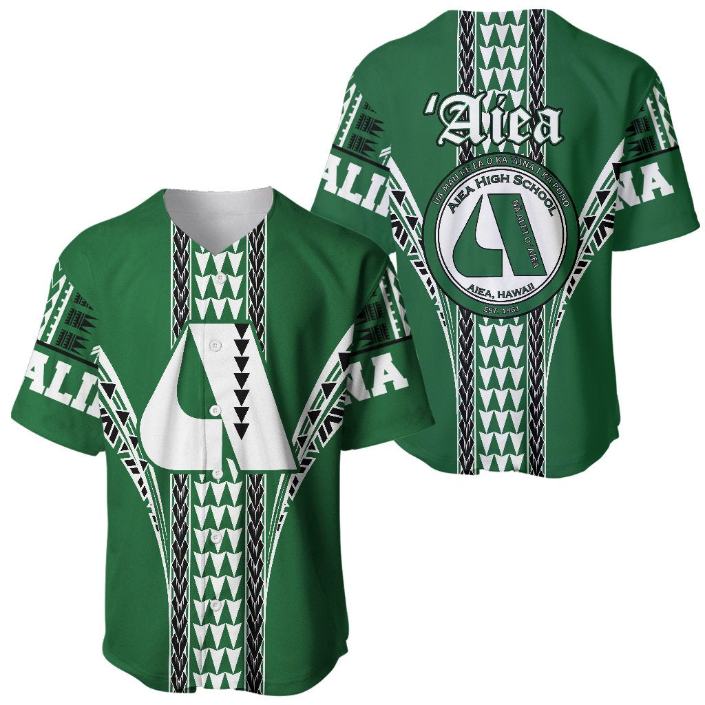 Hawaii Baseball Jersey - Aiea High Baseball Jersey Shirt AH Green - Polynesian Pride