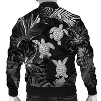 Hawaiian - Silver Tropical Turtle Bomber Jacket AH - Polynesian Pride
