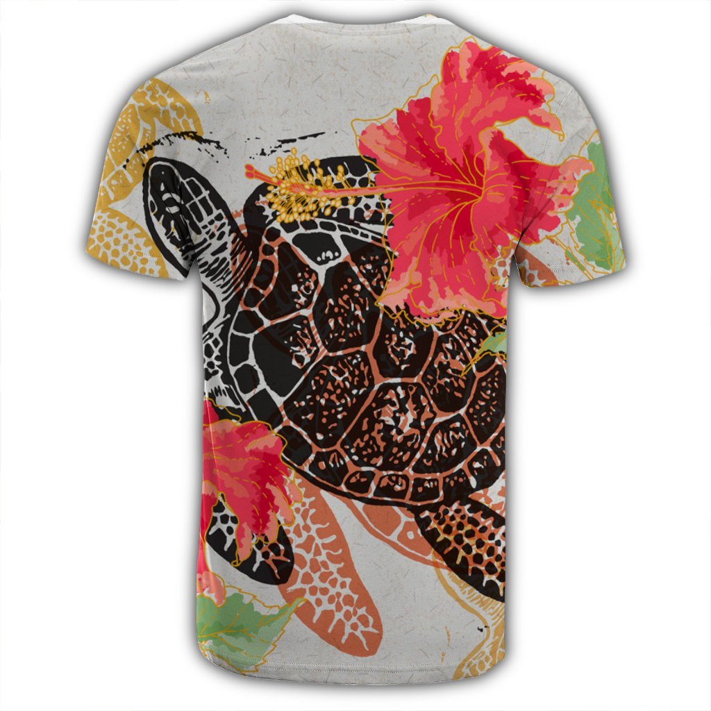 Hawaiian Hawaii Turtle Art Hibiscus T Shirt - Polynesian Pride