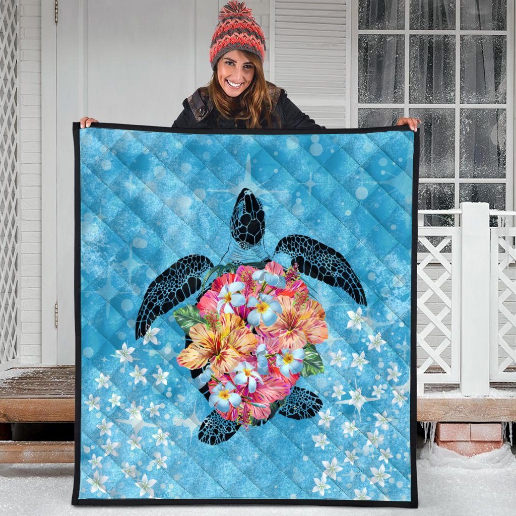 Hawaiian - Hawaii Turtle Hibiscus Plumeria Premium Quilts - AH - Polynesian Pride