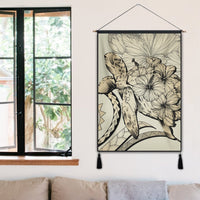 Hawaiian - Hawaii Turtle Hibiscus Polynesian Vintage Hanging Poster - Beige - AH - Polynesian Pride