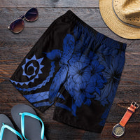 Hawaiian - Hawaii Turtle Hibiscus Polynesian Vintage Men's Shorts - Blue - AH Art - Polynesian Pride