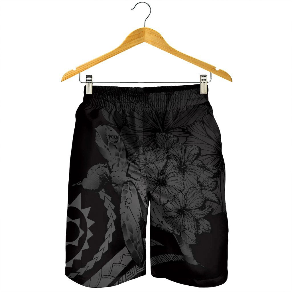 Hawaiian - Hawaii Turtle Hibiscus Polynesian Vintage Men's Shorts - Gray - AH - Polynesian Pride