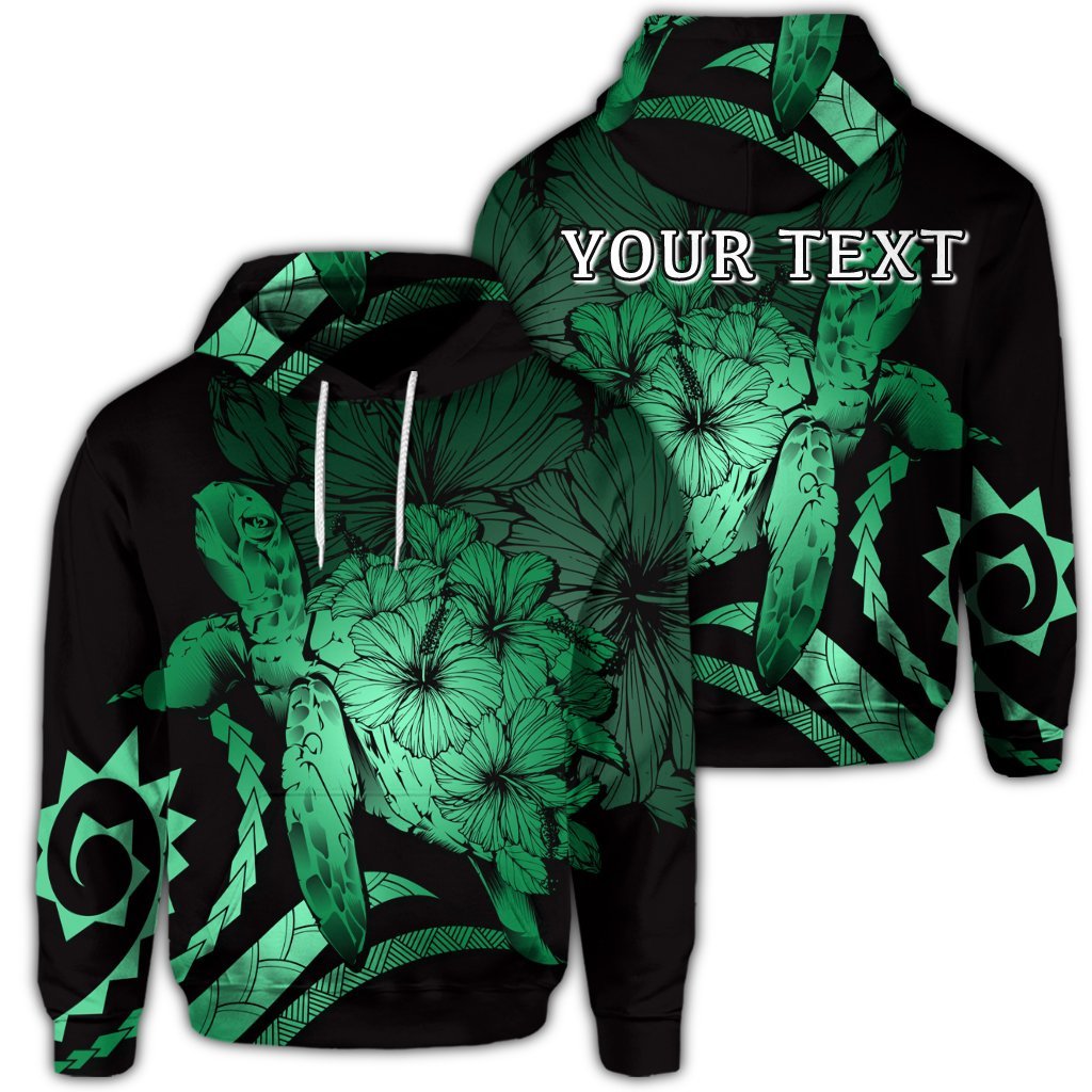 Custom Hawaiian Hawaii Turtle Hibiscus Polynesian Vintage Hoodie Green Unisex Art - Polynesian Pride