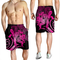 Hawaiian - Hawaii Turtle Hibiscus Polynesian Vintage Men's Shorts - Pink - AH - Polynesian Pride