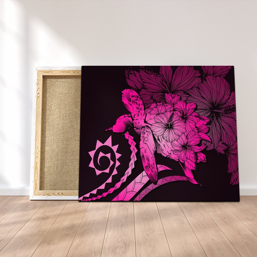 Hawaiian - Hawaii Turtle Hibiscus Polynesian Vintage Canvas - Pink - AH Canvas Poly-cotton - Polynesian Pride