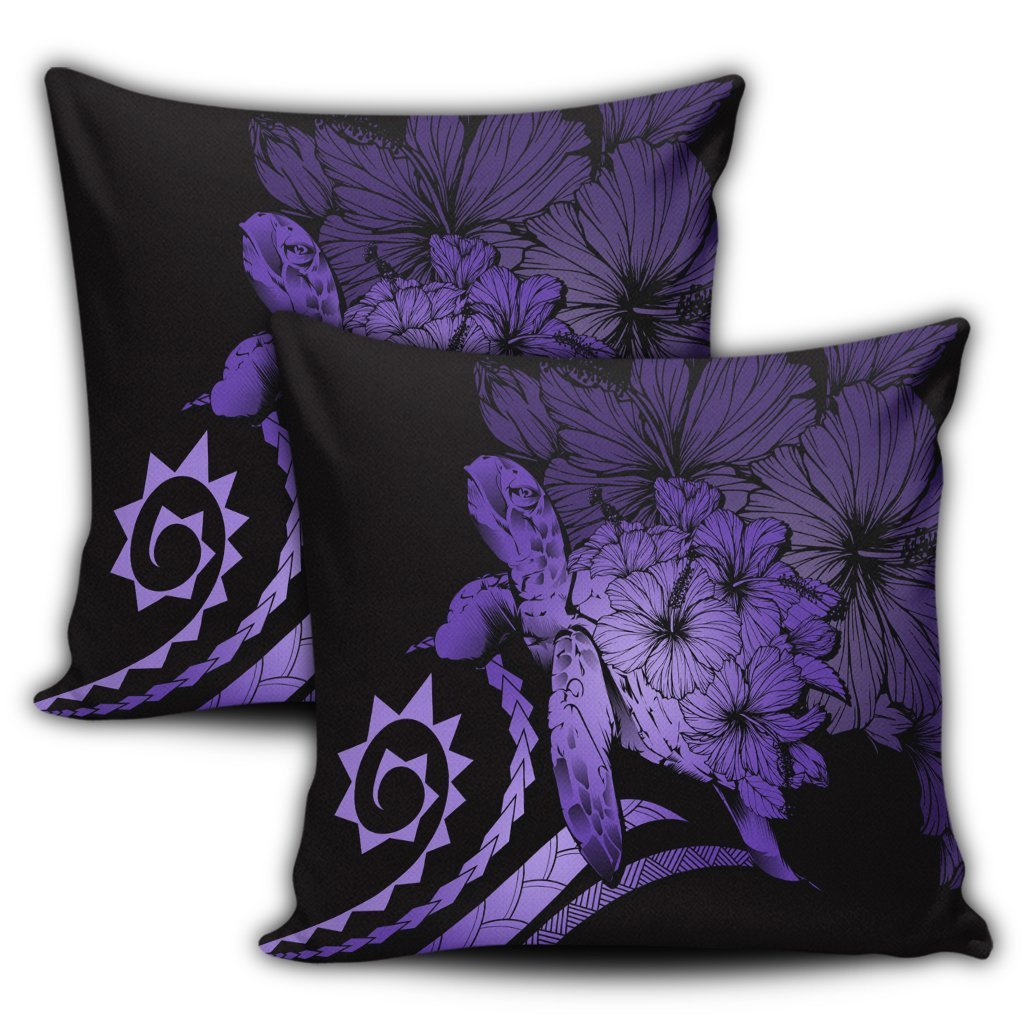 Hawaiian - Hawaii Turtle Hibiscus Polynesian Vintage Pillow Covers - Purple - AH - Polynesian Pride