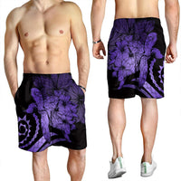 Hawaiian - Hawaii Turtle Hibiscus Polynesian Vintage Men's Shorts - Purple - AH - Polynesian Pride