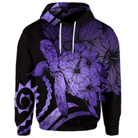Custom Hawaiian Hawaii Turtle Hibiscus Polynesian Vintage Hoodie Purple - Polynesian Pride
