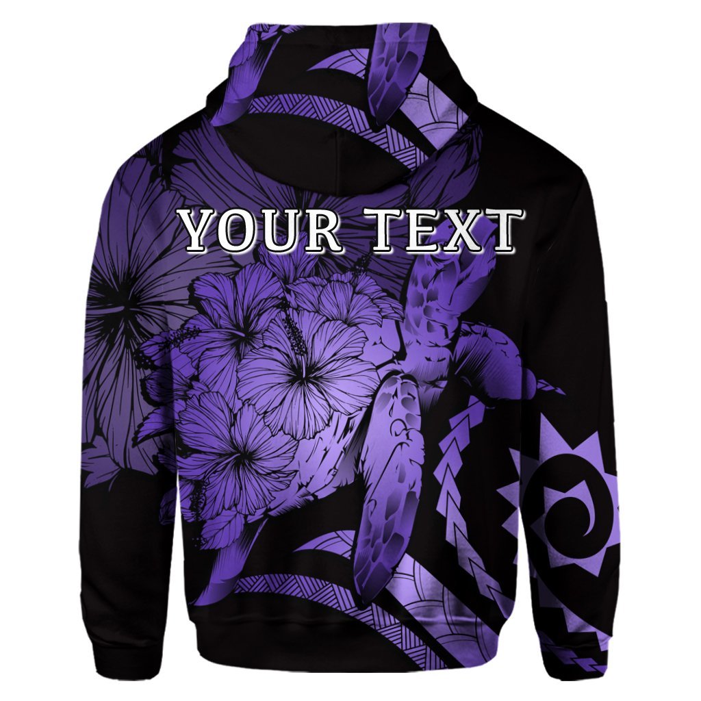 Custom Hawaiian Hawaii Turtle Hibiscus Polynesian Vintage Hoodie Purple - Polynesian Pride