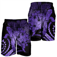 Hawaiian - Hawaii Turtle Hibiscus Polynesian Vintage Men's Shorts - Purple - AH - Polynesian Pride