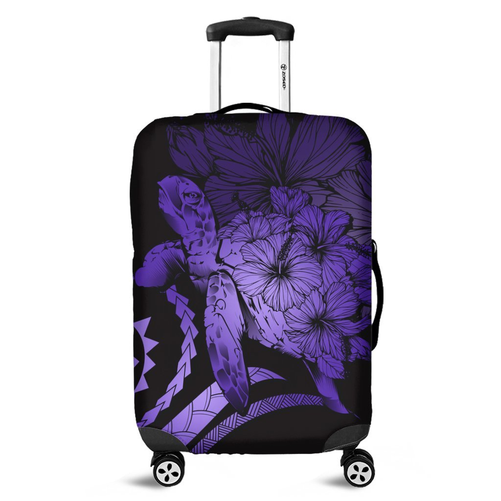 Hawaiian - Hawaii Turtle Hibiscus Polynesian Vintage Luggage Covers - Purple - AH Black - Polynesian Pride
