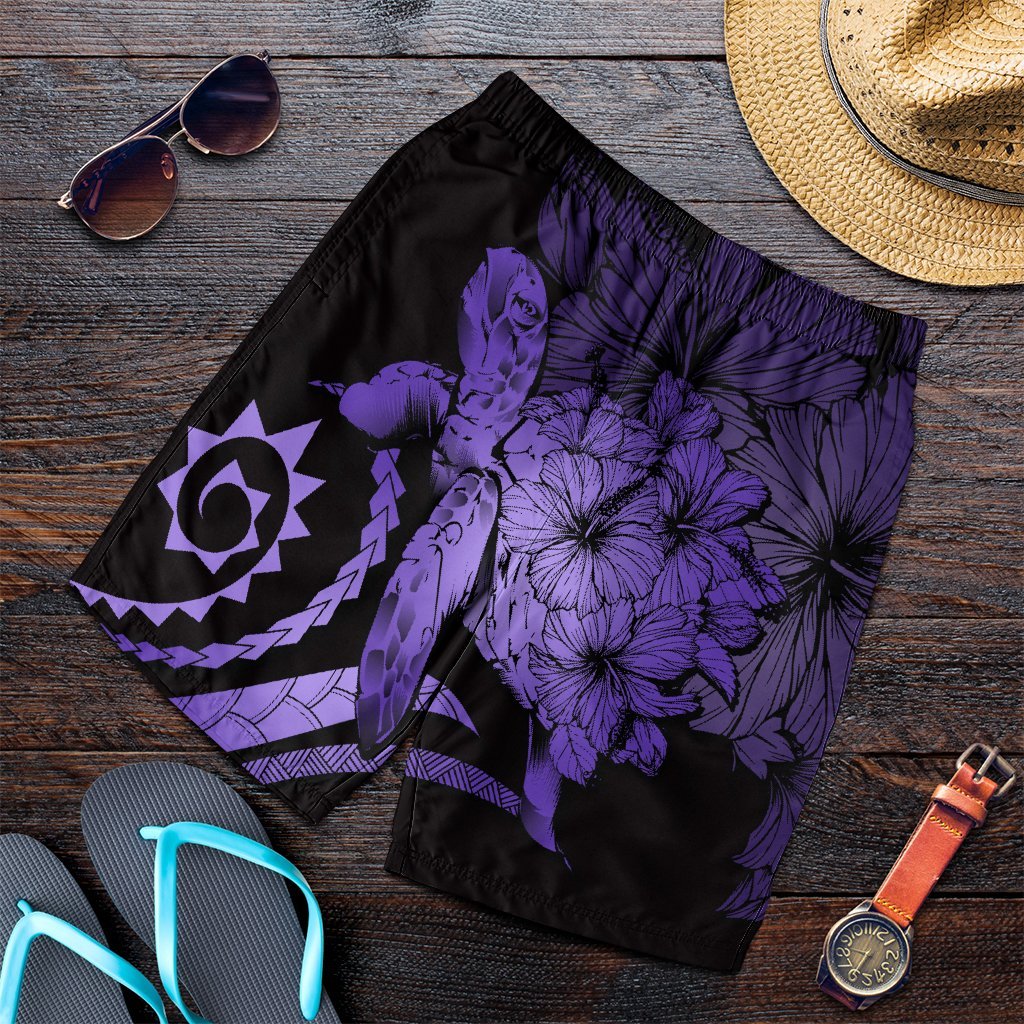 Hawaiian - Hawaii Turtle Hibiscus Polynesian Vintage Men's Shorts - Purple - AH Art - Polynesian Pride