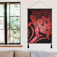 Hawaiian - Hawaii Turtle Hibiscus Polynesian Vintage Hanging Poster - Red - AH - Polynesian Pride