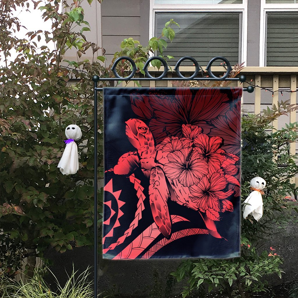 Hawaiian - Hawaii Turtle Hibiscus Polynesian Vintage Flag - Red - AH - Polynesian Pride