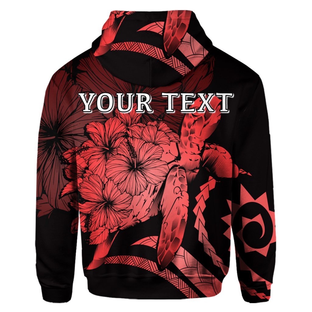 Custom Hawaiian Hawaii Turtle Hibiscus Polynesian Vintage Hoodie Red - Polynesian Pride