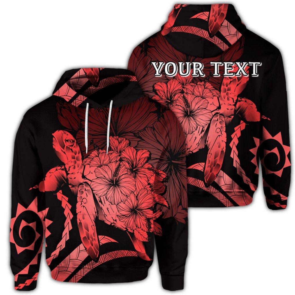 Custom Hawaiian Hawaii Turtle Hibiscus Polynesian Vintage Hoodie Red Unisex Art - Polynesian Pride