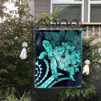 Hawaiian - Hawaii Turtle Hibiscus Polynesian Vintage Flag - Turquoise - AH - Polynesian Pride