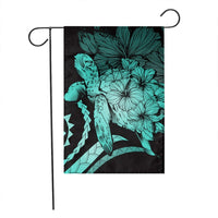 Hawaiian - Hawaii Turtle Hibiscus Polynesian Vintage Flag - Turquoise - AH - Polynesian Pride