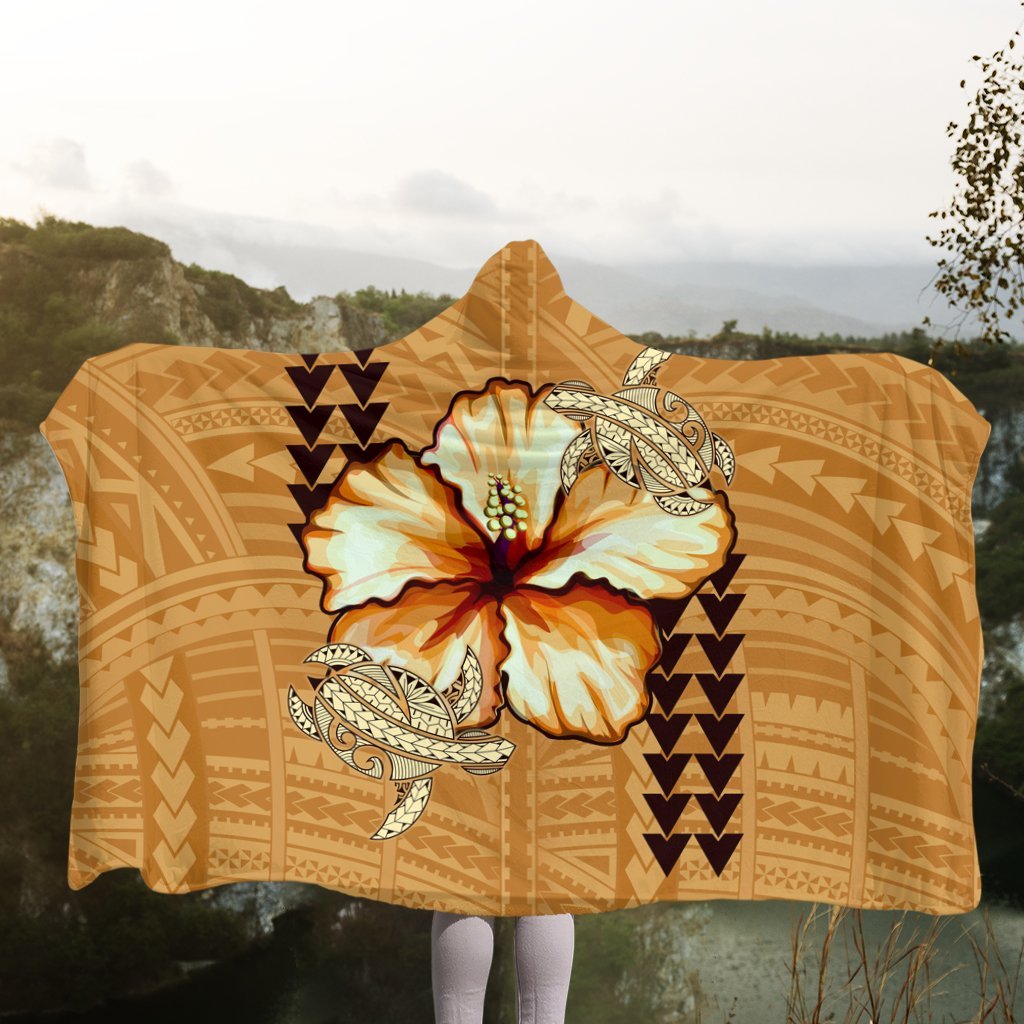 Hawaiian Vintage Hibiscus Hooded Blanket AH - Polynesian Pride