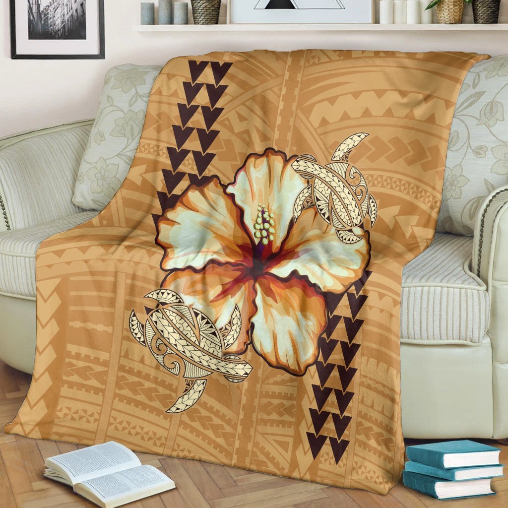 Hawaii Hawaiian Vintage Hibiscus Premium Blankets AH - Polynesian Pride