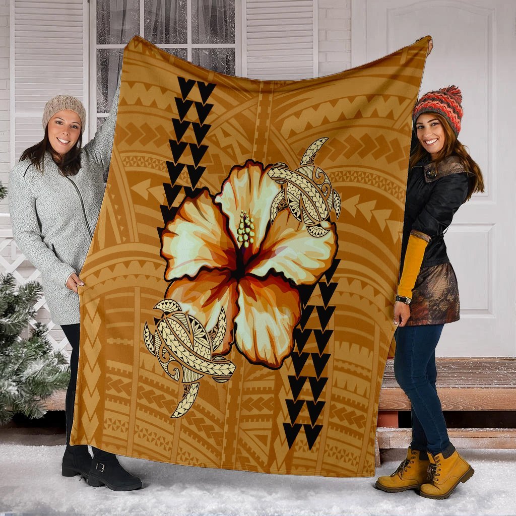 Hawaii Hawaiian Vintage Hibiscus Premium Blankets AH - Polynesian Pride