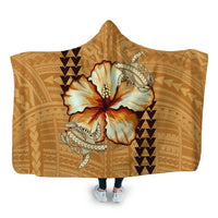 Hawaiian Vintage Hibiscus Hooded Blanket AH Hooded Blanket White - Polynesian Pride